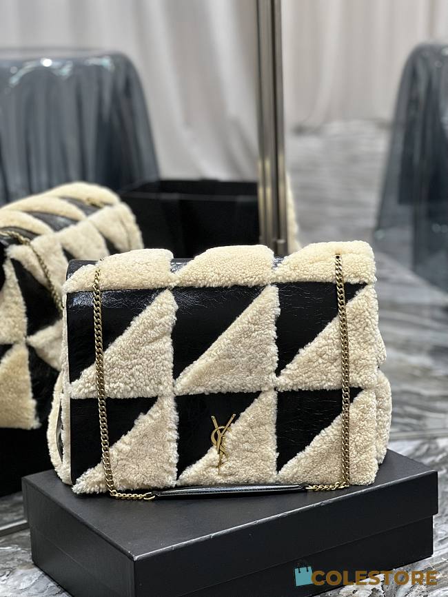 	 Colestore Jamie 4.0 In Suede And Shearling Patchwork Black 38×26×12cm - 1