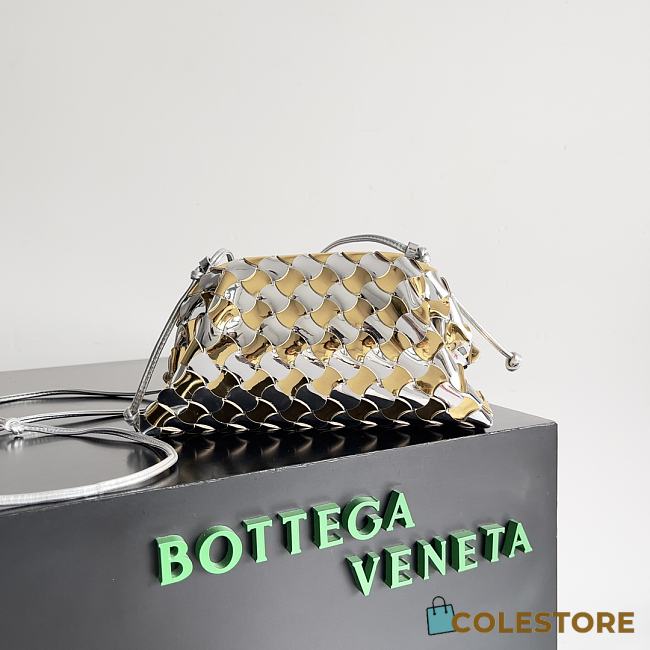 	 Colestore Bottega Veneta Mini Hop Silver Gold 22*12*7cm - 1