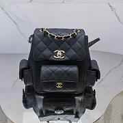 	 Colestore Chanel Duma Cargo Backpack Black Caviar Leather Size 21.5x19.5x12cm - 1