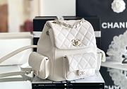 	 Colestore Chanel Duma Cargo Backpack White Caviar Leather Size 21.5x19.5x12cm - 2