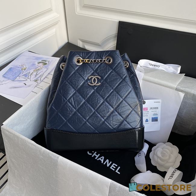 Chanel's Gabrielle Small Backpack Blue And Black A94485 VS09477 - 1