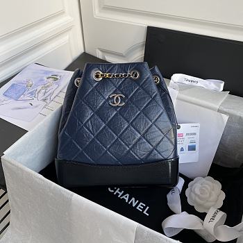 Chanel's Gabrielle Small Backpack Blue And Black A94485 VS09477