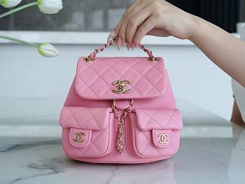 Colestore Chanel Backpack Duma Pink Mini Size 16.5x17.6x20cm