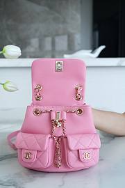 Colestore Chanel Backpack Duma Pink Mini Size 16.5x17.6x20cm - 3