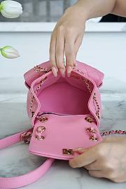 Colestore Chanel Backpack Duma Pink Mini Size 16.5x17.6x20cm - 5