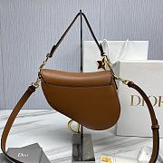 Colestore Dior Saddle Bag Brown Leather with strap 25.5*20*6.5 - 4