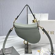 	 Colestore Dior Saddle Bag Grey Leather with strap 25.5*20*6.5 - 4