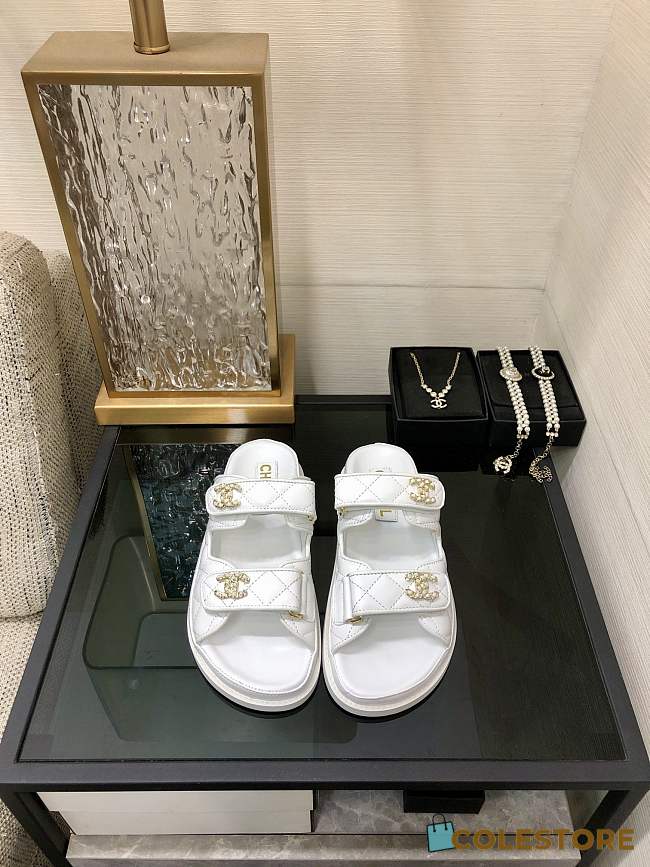 	 Colestore Chanel Slipper White 01 - 1