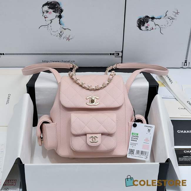 	 Colestore Chanel Duma Cargo Backpack Light Pink Size 19.5X18X10cm - 1