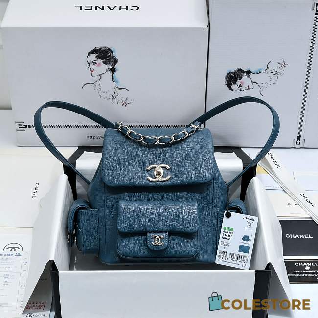	 Colestore Chanel Duma Cargo Backpack Blue Size 21.5x19.5x12cm - 1