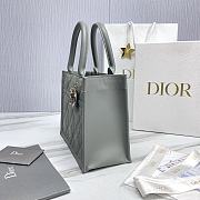 Colestore Small Dior Book Tote Grey Calfskin 26.5 x21 x14cm - 3