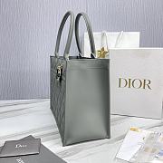 	 Colestore Large Dior Book Tote Grey Calfskin 36.5 x28 x17.5cm - 5