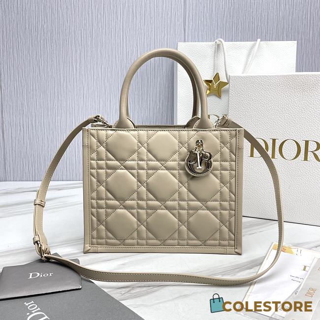 	 Colestore Small Dior Book Tote Beige Calfskin 26.5 x21 x14cm - 1