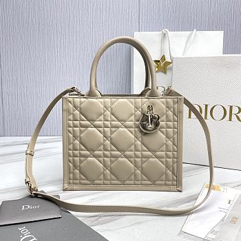 	 Colestore Small Dior Book Tote Beige Calfskin 26.5 x21 x14cm