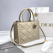 	 Colestore Small Dior Book Tote Beige Calfskin 26.5 x21 x14cm - 4