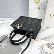 	 Colestore Small Dior Book Tote Black Calfskin 26.5 x21 x14cm - 5
