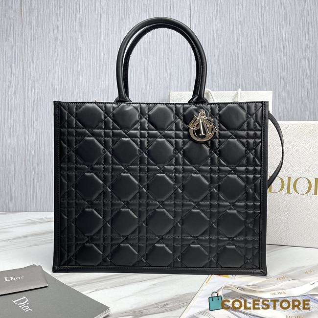 	 Colestore Large Dior Book Tote Black Calfskin 41.5cm - 1