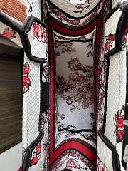 	 Colestore Small Dior Book Tote White and Red Embroidery 26.5 x21 x14cm - 2