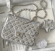 	 Colestore Chanel Backpack Silver 23.5x18.5x8.5cm - 1