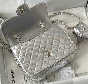 	 Colestore Chanel Backpack Silver 23.5x18.5x8.5cm - 3