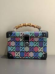 GUCCI New Monogram GG Globe Trotter Bamboo Vanity Case Bag - 1