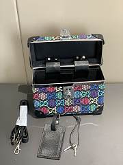 GUCCI New Monogram GG Globe Trotter Bamboo Vanity Case Bag - 4