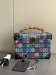 GUCCI New Monogram GG Globe Trotter Bamboo Vanity Case Bag - 2