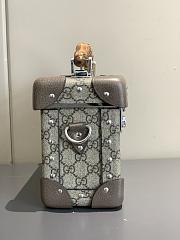 	 GUCCI New Monogram GG Globe Trotter Bamboo Vanity Case Bag 01 - 4