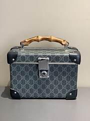 	 GUCCI New Monogram GG Globe Trotter Bamboo Vanity Case Bag 02 - 1