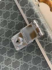 	 GUCCI New Monogram GG Globe Trotter Bamboo Vanity Case Bag 02 - 4