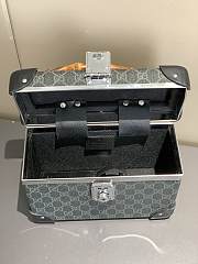 	 GUCCI New Monogram GG Globe Trotter Bamboo Vanity Case Bag 02 - 3