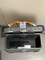 	 GUCCI New Monogram GG Globe Trotter Bamboo Vanity Case Bag 02 - 2