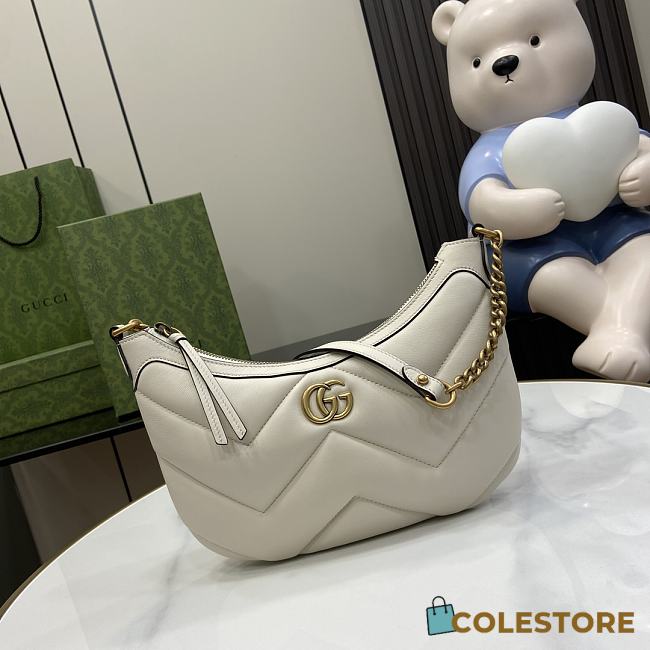 Colestore Gg Marmont Small Shoulder Bag White Leather  - 1