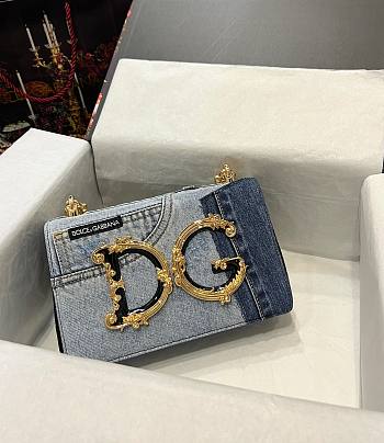 Colestore Dg Girls Bag In Patchwork Denim And Plain Calfskin 