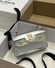Colestore Balmain Smooth Leather B-Buzz 24 Silver Bag 19*12*7.5 - 1