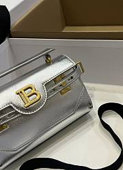 Colestore Balmain Smooth Leather B-Buzz 24 Silver Bag 19*12*7.5 - 6