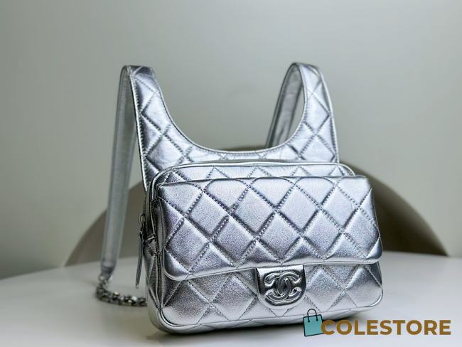 Colestore Chanel Metallic Lambskin & Silver-Tone Metal Silver - 1