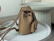 	 Colestore Chanel Backpack Duma Brown Mini Size 16.5x17.6x20cm - 3