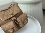 	 Colestore Chanel Backpack Duma Brown Mini Size 16.5x17.6x20cm - 2