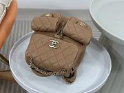Colestore Chanel Backpack Grained Shiny Calfskin & Gold-Tone Metal Brown 20cm - 2