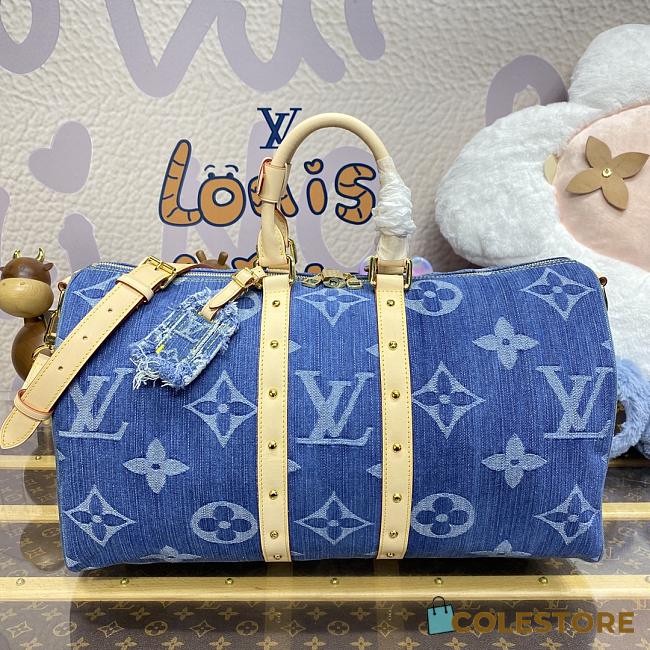 Colestore Louis Vuitton Keepall Bandoulière 45 Denim 45*27*20cm - 1