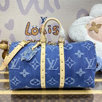 Colestore Louis Vuitton Keepall Bandoulière 45 Denim 45*27*20cm