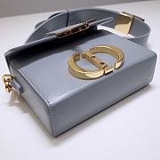 	 Colestore Dior 30 Montaigne Shiny Crinkled Lambskin Box Bag Grey 17.5*11.5*5cm - 4