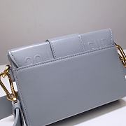 	 Colestore Dior 30 Montaigne Shiny Crinkled Lambskin Box Bag Grey 17.5*11.5*5cm - 3