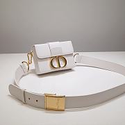 	 Colestore Dior 30 Montaigne Shiny Crinkled Lambskin Box Bag White 17.5*11.5*5cm - 2