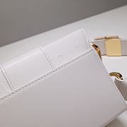 	 Colestore Dior 30 Montaigne Shiny Crinkled Lambskin Box Bag White 17.5*11.5*5cm - 3