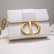 	 Colestore Dior 30 Montaigne Shiny Crinkled Lambskin Box Bag White 17.5*11.5*5cm - 5