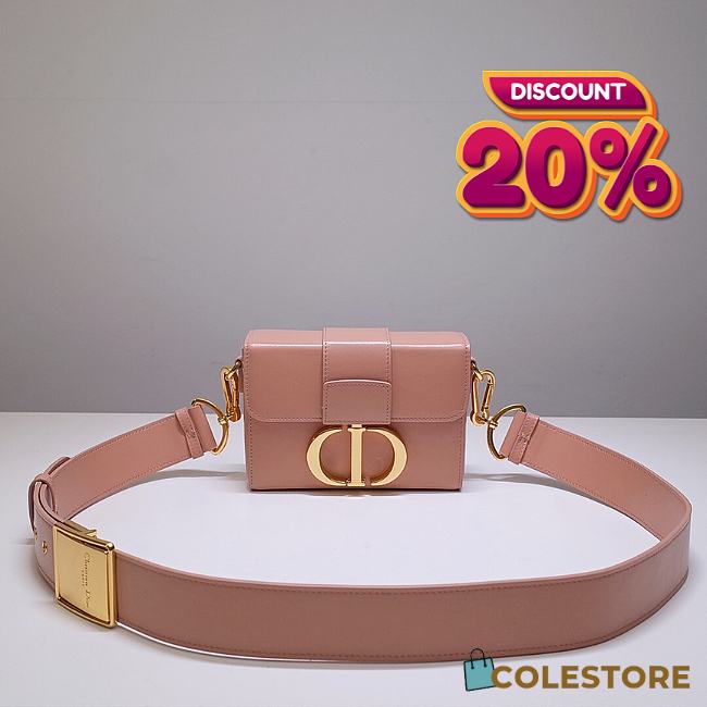 Colestore Dior 30 Montaigne Shiny Crinkled Lambskin Box Bag 17.5*11.5*5cm - 1