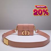 Colestore Dior 30 Montaigne Shiny Crinkled Lambskin Box Bag 17.5*11.5*5cm - 1
