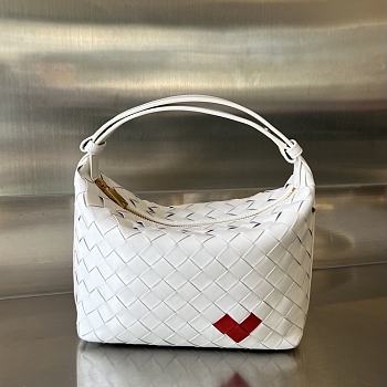 	 Colestore Bottega Veneta Small Wallace Shoulder Bag White 22x13x9.5